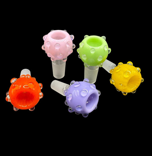 14mm X 18mm Colored Bloom Nubs Male Glass Bowl Piece Tobacco Choose Your Color