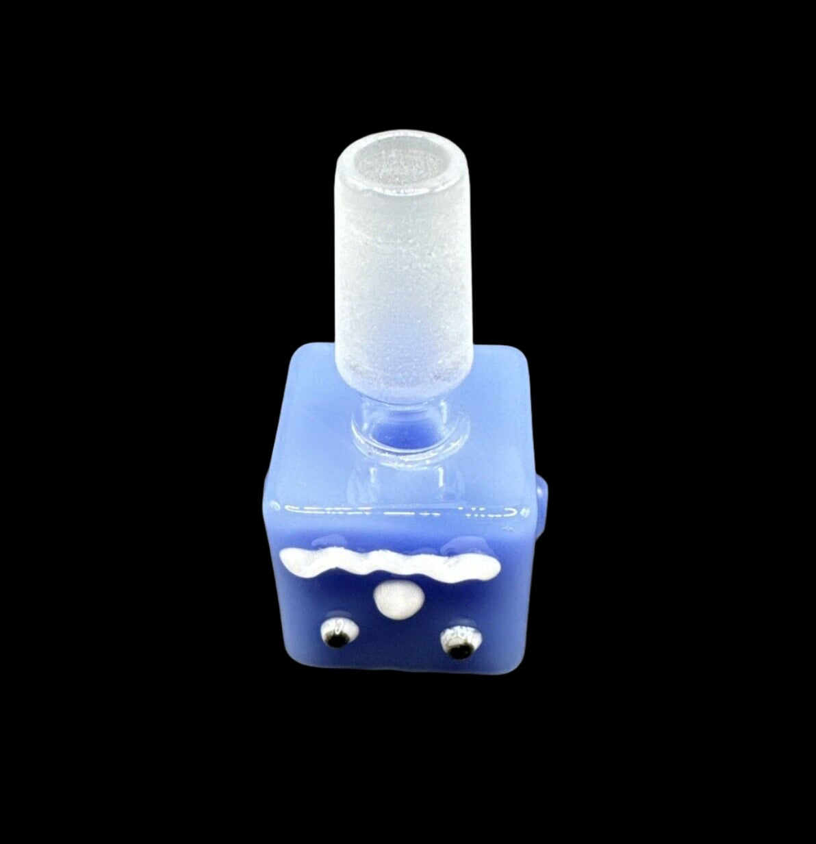 14mm male joint Block Head Glass Hookah bong Bowl Piece Blue