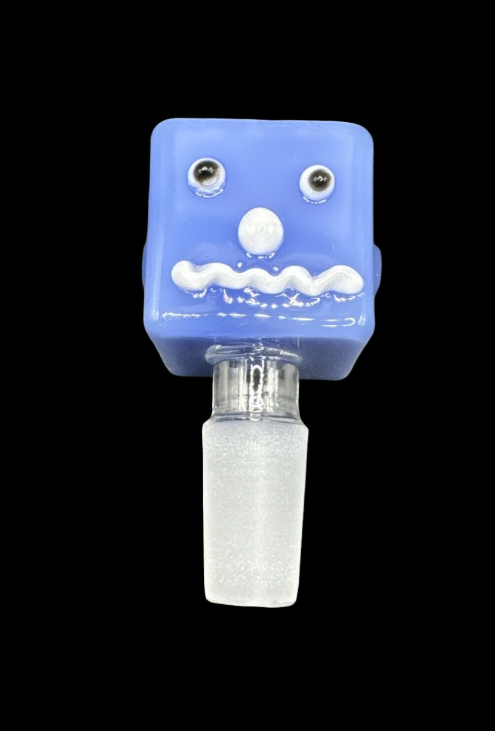 14mm male joint Block Head Glass Hookah bong Bowl Piece Blue